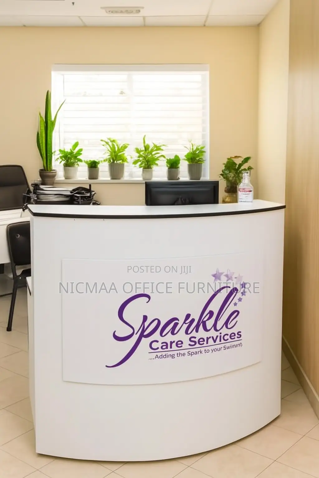 1.6m Professional, Clean Client-Ready Curved Reception Desk