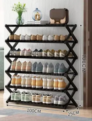 Collapsible 6layer Foldable Shoe Rack -Bamboo