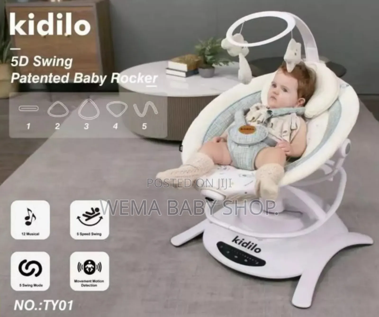 Kidilo 5d Swing Patented Baby Rocker.