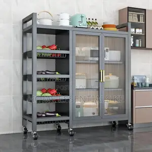 New Multifunctional Kitchen Storage Rack With Metal Handles