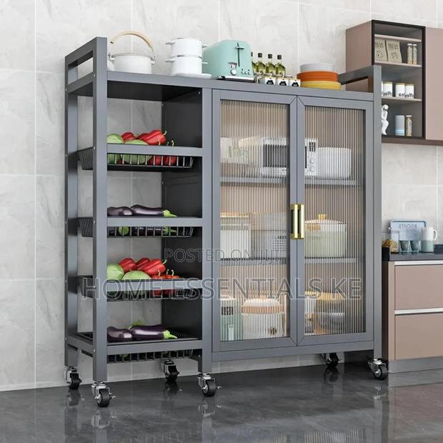 New Multifunctional Kitchen Storage Rack With Metal Handles