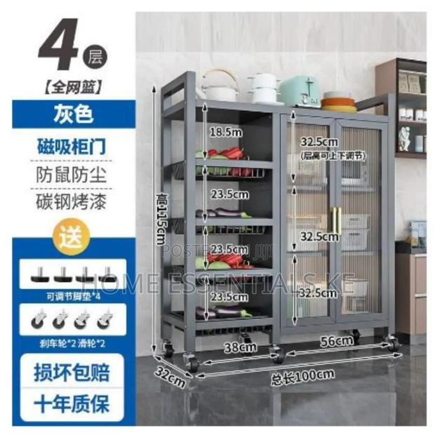 New Multifunctional Kitchen Storage Rack With Metal Handles - thumbnail 2