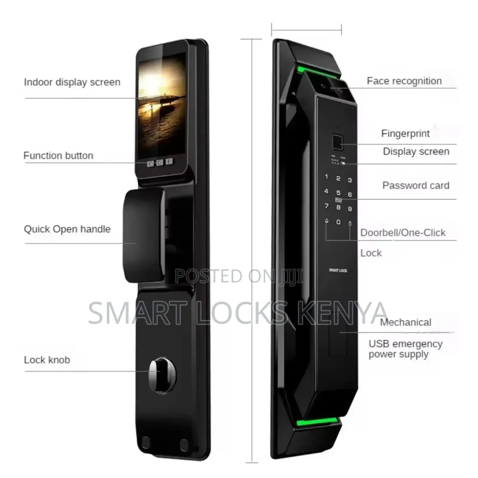 3d Face Recognition Electric Digital Lock Aluminum Alloy Smart Lock