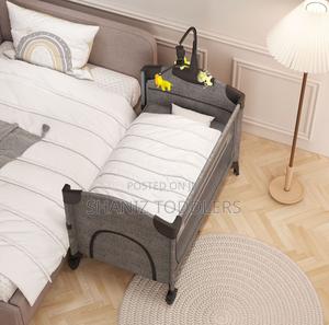 Foldable Baby Playpen Bed With Wheels Mosquito Net – Travel Cot - thumbnail 2