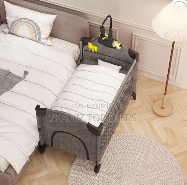 Foldable Baby Playpen Bed With Wheels Mosquito Net – Travel Cot - main view