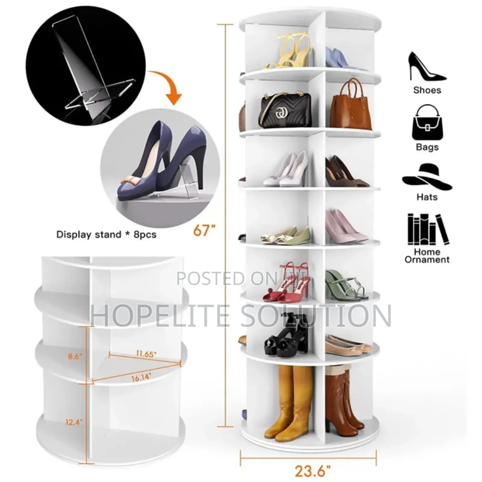 Rotating Diy Wood Shoe Rack