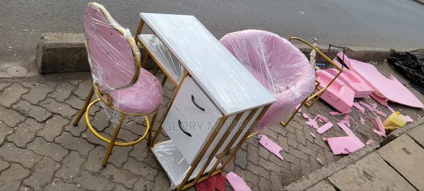 Pink Manicure Chairs And Manicure Table - main view