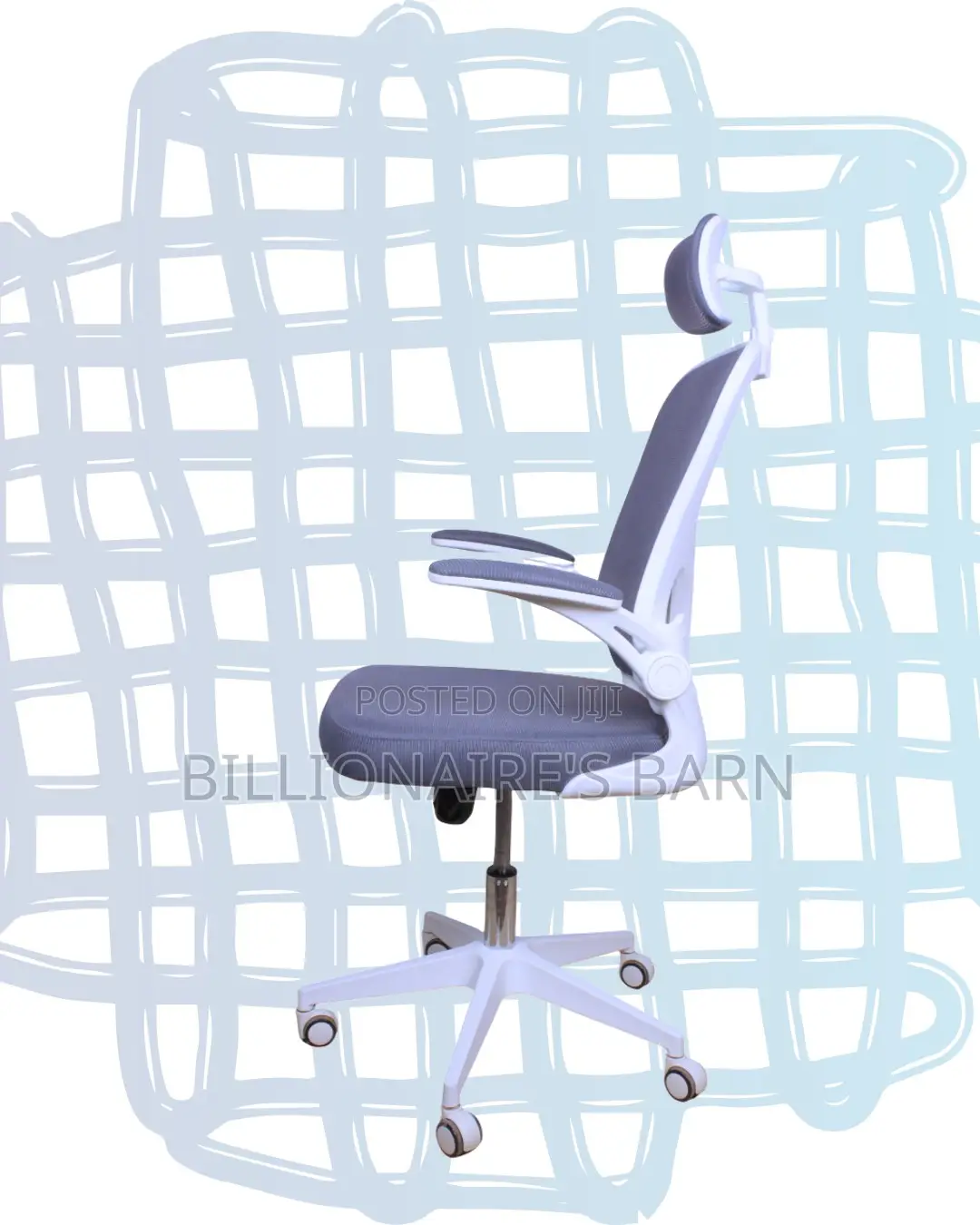 Imported White Ergonomic Office Chair — Boosts Posture Focus