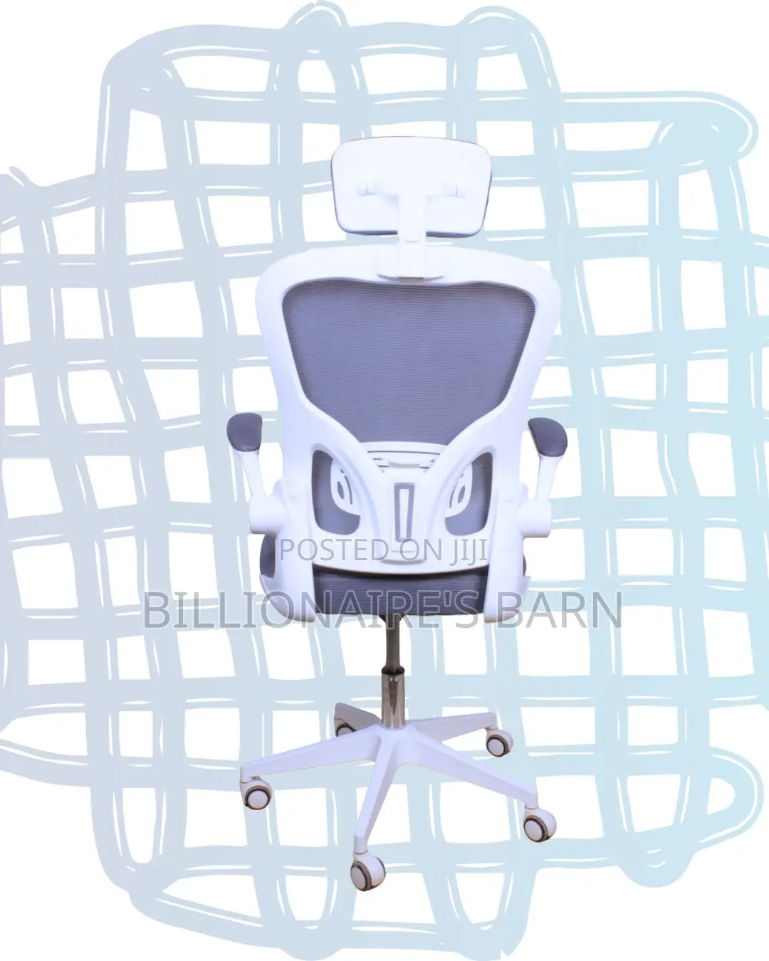 Imported White Ergonomic Office Chair — Boosts Posture Focus