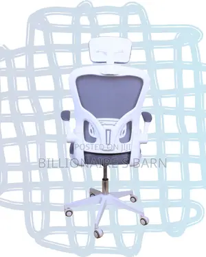 Imported White Ergonomic Office Chair — Boosts Posture Focus
