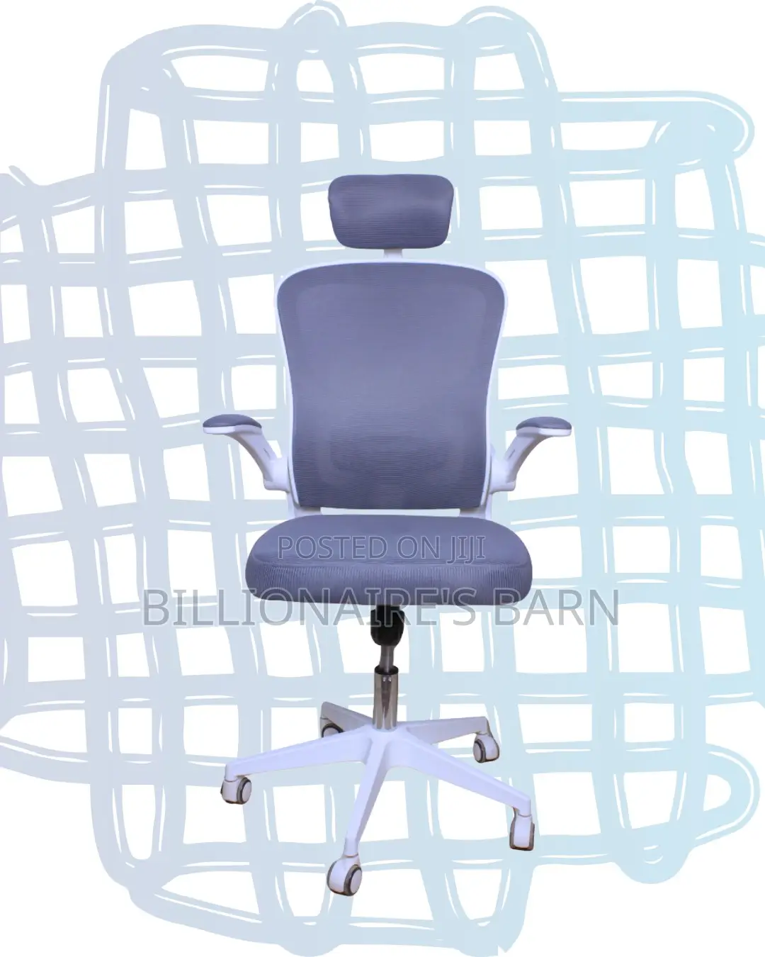 Imported White Ergonomic Office Chair — Boosts Posture Focus