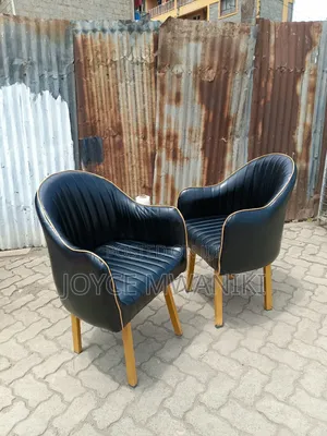 Modern Restaurant Chairs or Manicure Leather Chairs, Black 