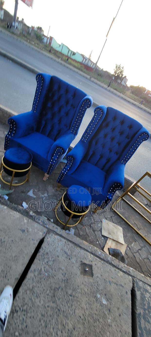 Blue Pedicure Queens Chair - main view