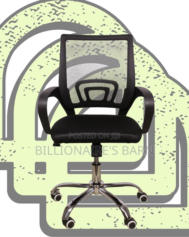 Secretarial Mesh Office Chair | Space-Saving Nylon Castors - thumbnail 3