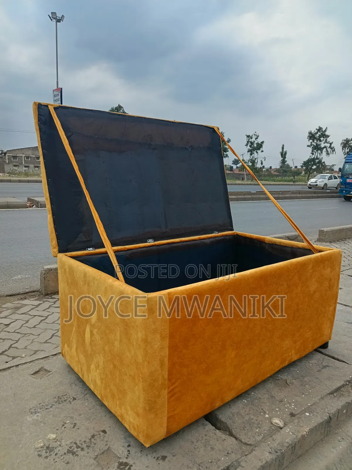 Ottoman With Storage Unit or Waiting, Mustard 