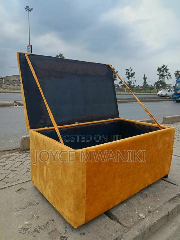 Ottoman With Storage Unit or Waiting, Mustard  - thumbnail 2