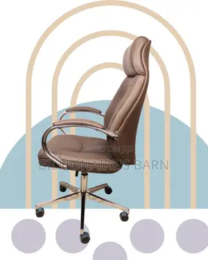 Brown Executive Leather Office Chair | Comfy Padded Armrests