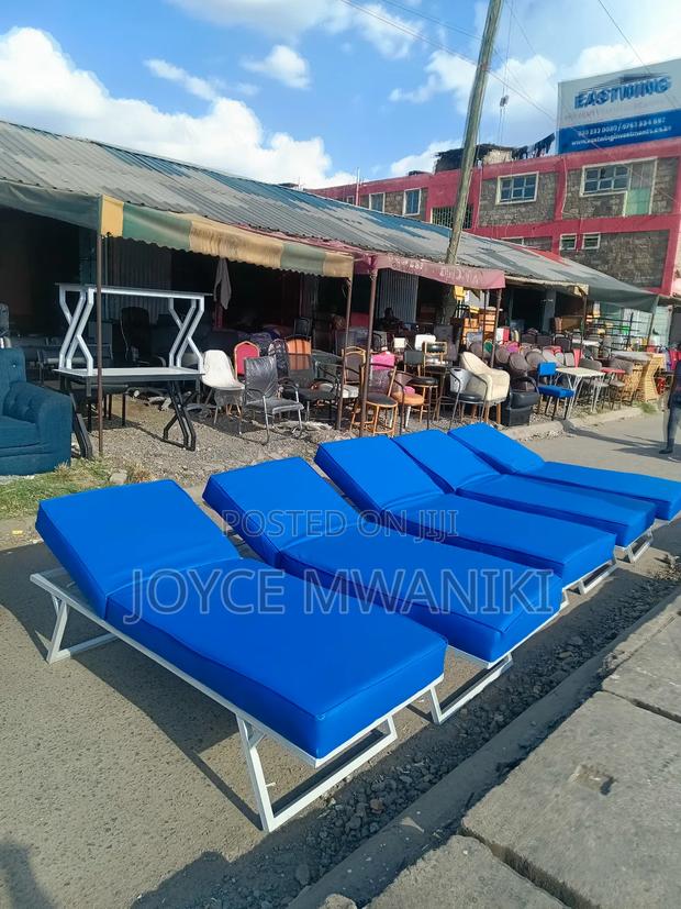 Sunbeds or Swimming Pool Beds, White and Blue