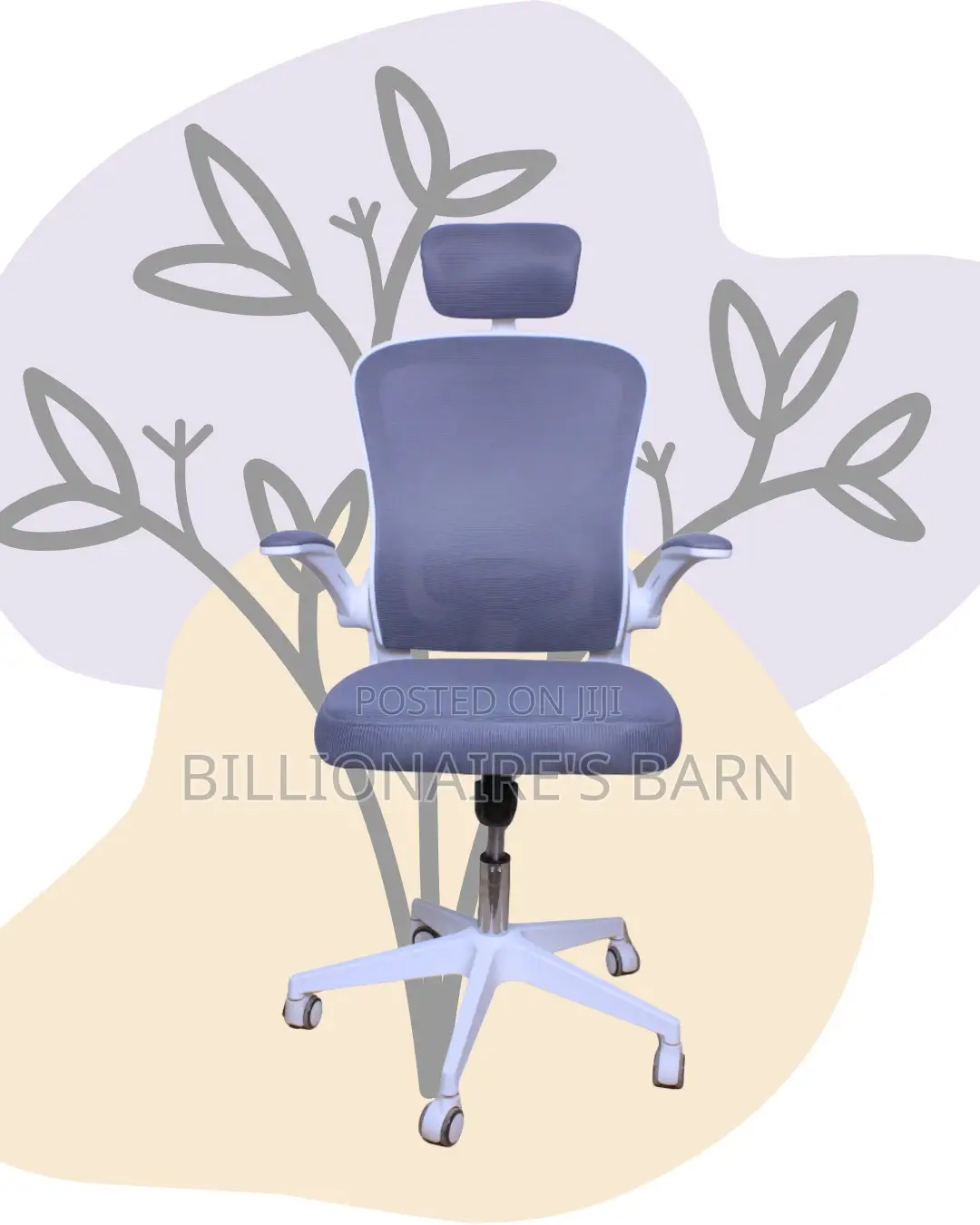 Imported White Ergonomic Office Chair | Mesh Backrest