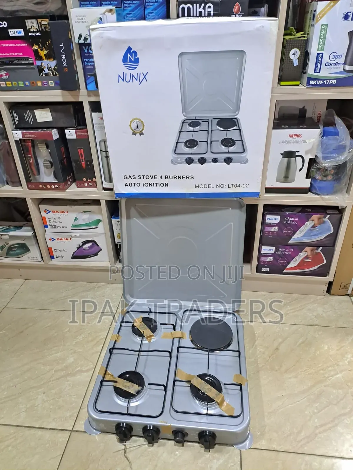 *Nunix Four Burner Table Top 3gas 1electric A