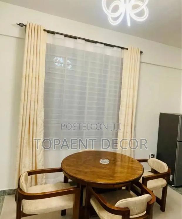 Bright Dining Window Curtains and White Sheers