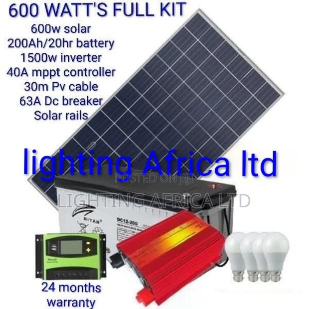 600w Home Solar Package For,Tv, Lighting, Fridge, Music and Iron Box