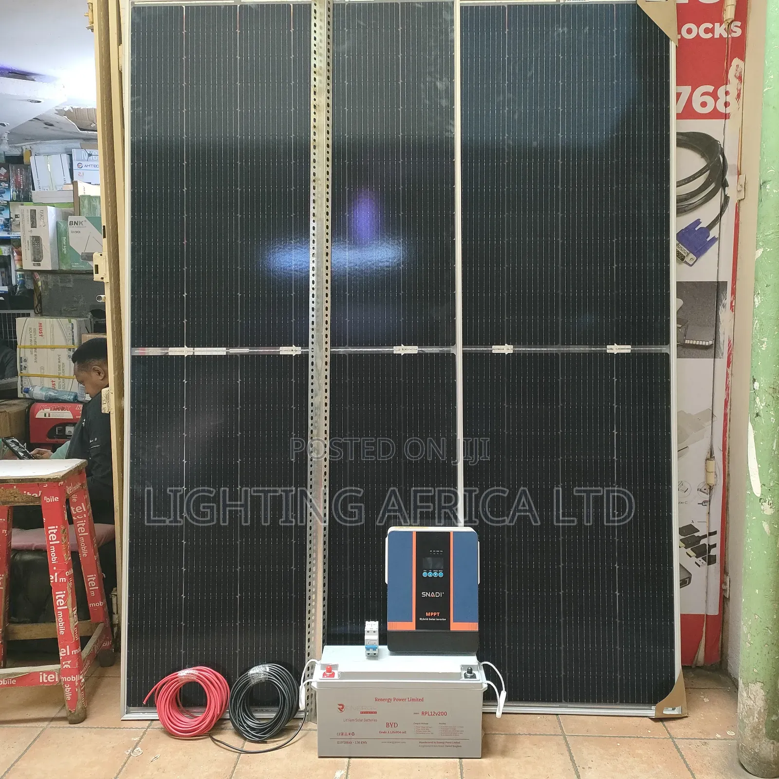 Boma Yetu 2kva Hybrid Inverter - (2)575w Solar Panels - 200ah Lithium