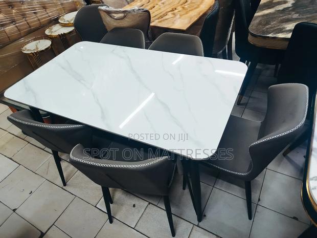 Simplicity Meets Quality! 6-Seater Dining Set With Marble Top Table. - thumbnail 3