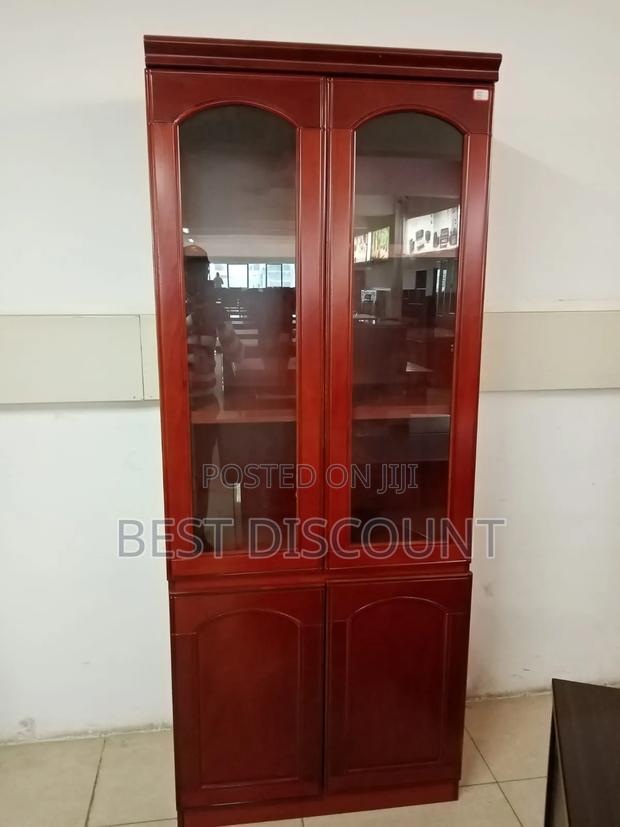 Modern Mahogany Files Cabinets With Glass Doors - main view