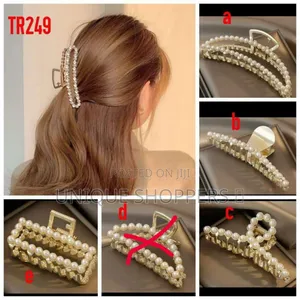 Metalic Hair Claws/Clips With Rhinestones Perls*