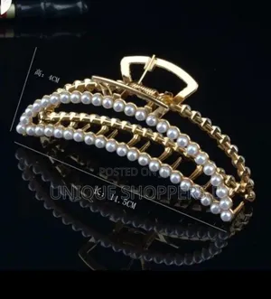 Metalic Hair Claws/Clips With Rhinestones Perls*