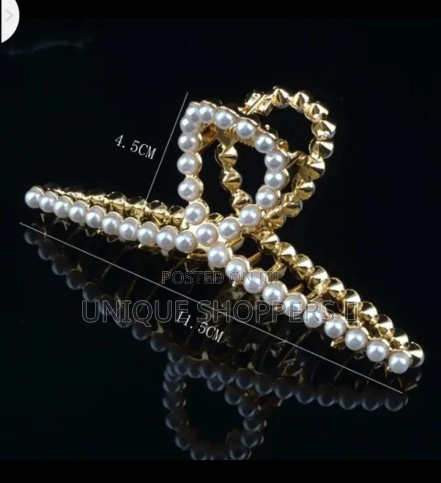 Metalic Hair Claws/Clips With Rhinestones Perls*