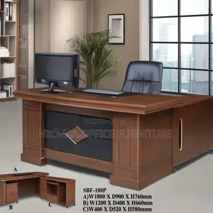 1.6m Premium Wood Finish With Black Paneling Executive Desk