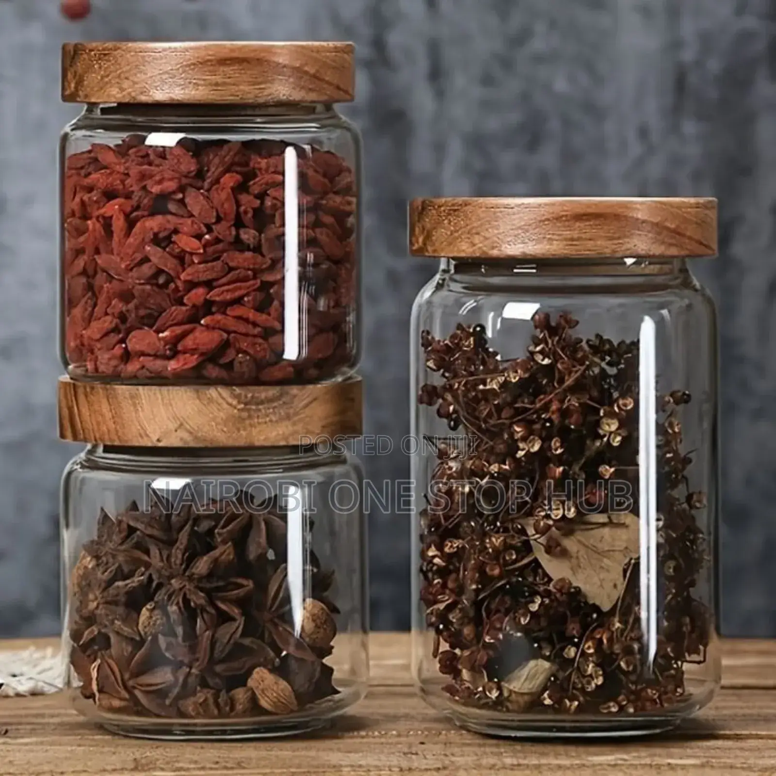 Glass Container With Bamboo Lid