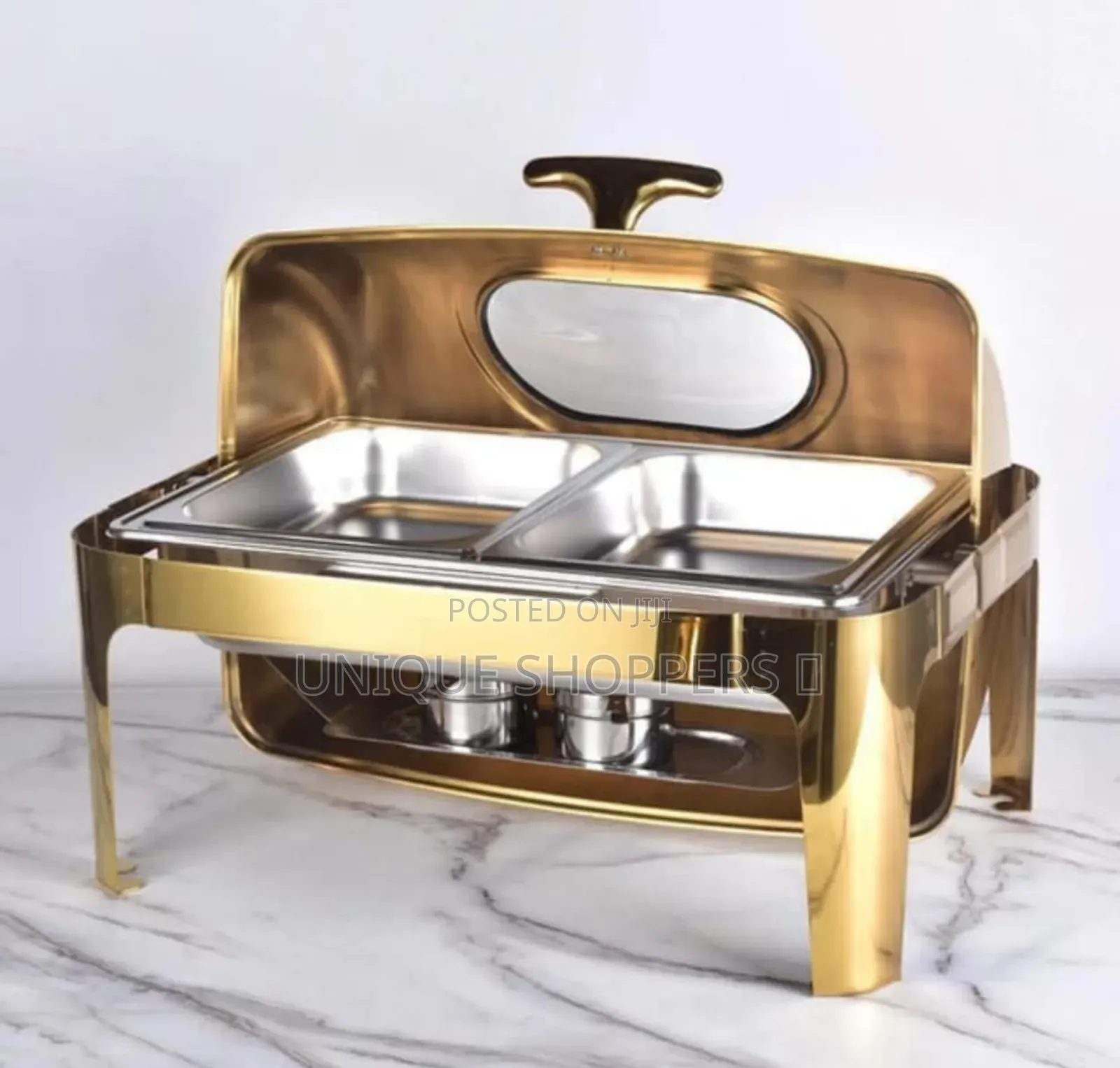 Gold 9l Rectangular Roll Top Chaffing Dish