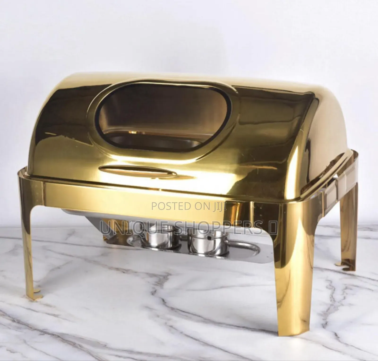 Gold 9l Rectangular Roll Top Chaffing Dish