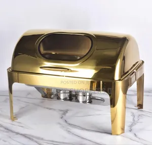 Gold 9l Rectangular Roll Top Chaffing Dish