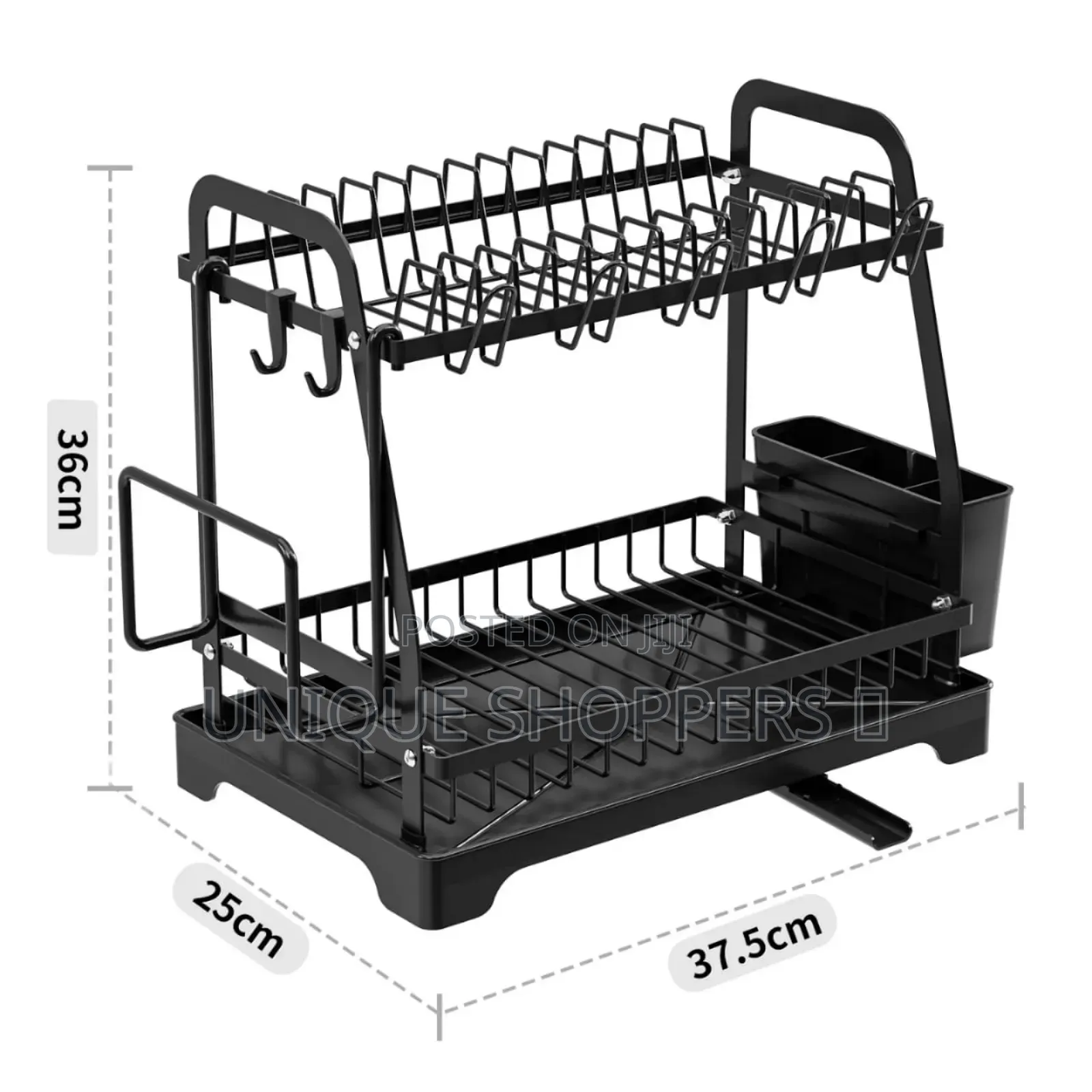 High Quality 2tier Dish Rack With Cutlery Holder and Glass Holder