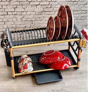 2 Tier Dish Drying Rack For Kitchen Counter.