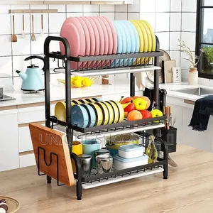 High Quality Heavy Duty 3 Tier Dish Rack With Cutlery Holder*
