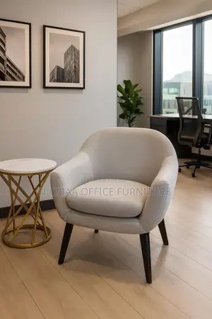 Light Gray Upholstery With Dark Wood Legs Modern Lounge Armchair