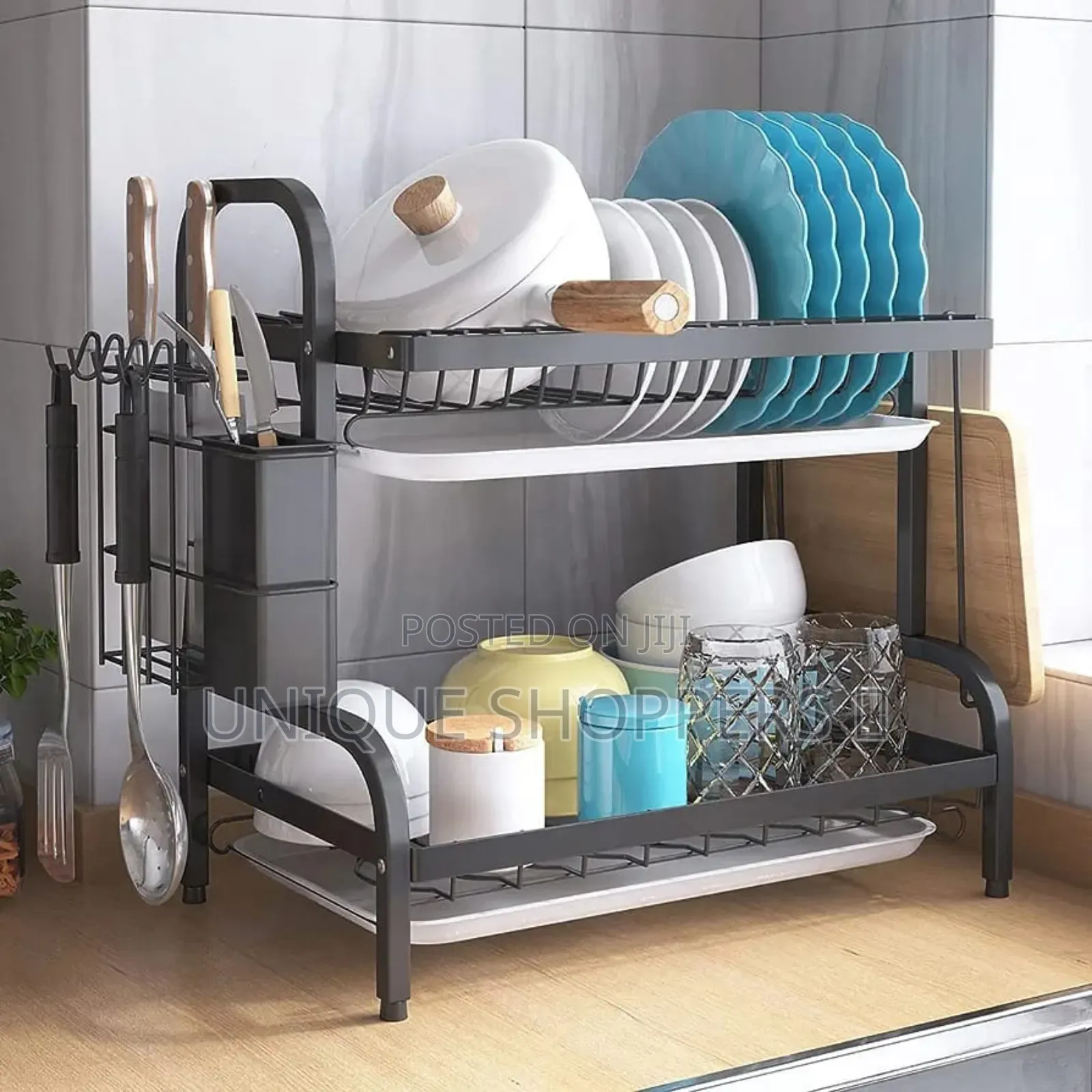 High Quality Heavy Duty 2tier Dish Rack With Cutlery Holder