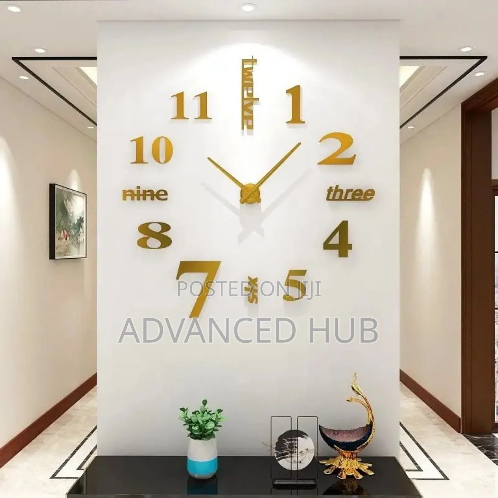 3d Large Riman Numeral Acrylic Diy Wall Clock