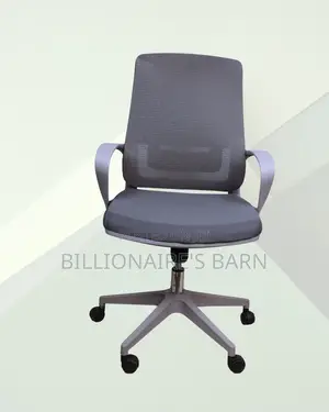 Sleek Grey Ergonomic Mesh Office Chair — Smooth-Rolling Mobility