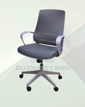 Sleek Grey Ergonomic Mesh Office Chair — Smooth-Rolling Mobility