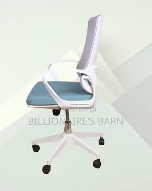 White Ergonomic Mesh Office Chair | Quiet-Roll Tilt Lock Mechanism