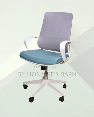 White Ergonomic Mesh Office Chair | Quiet-Roll Tilt Lock Mechanism