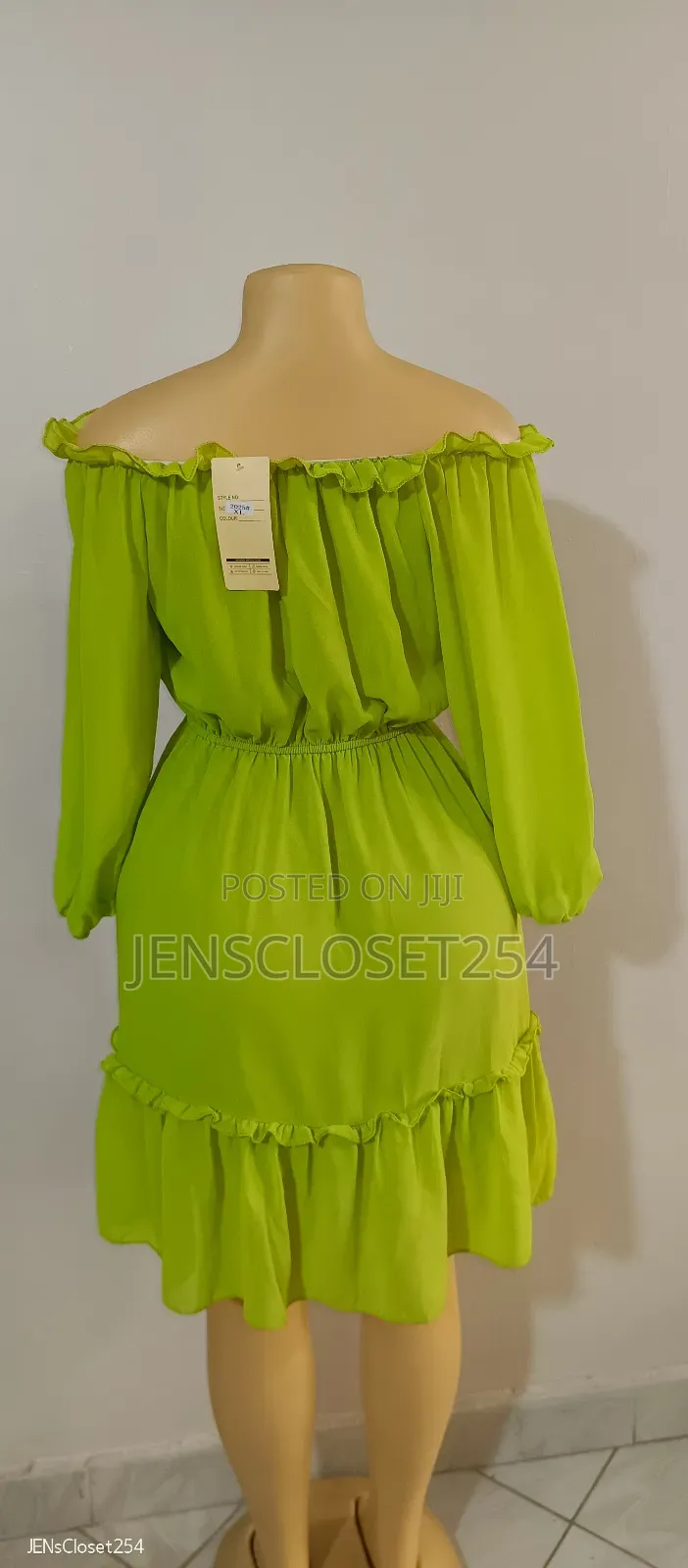 Trendy Lime Green Chiffon Dress