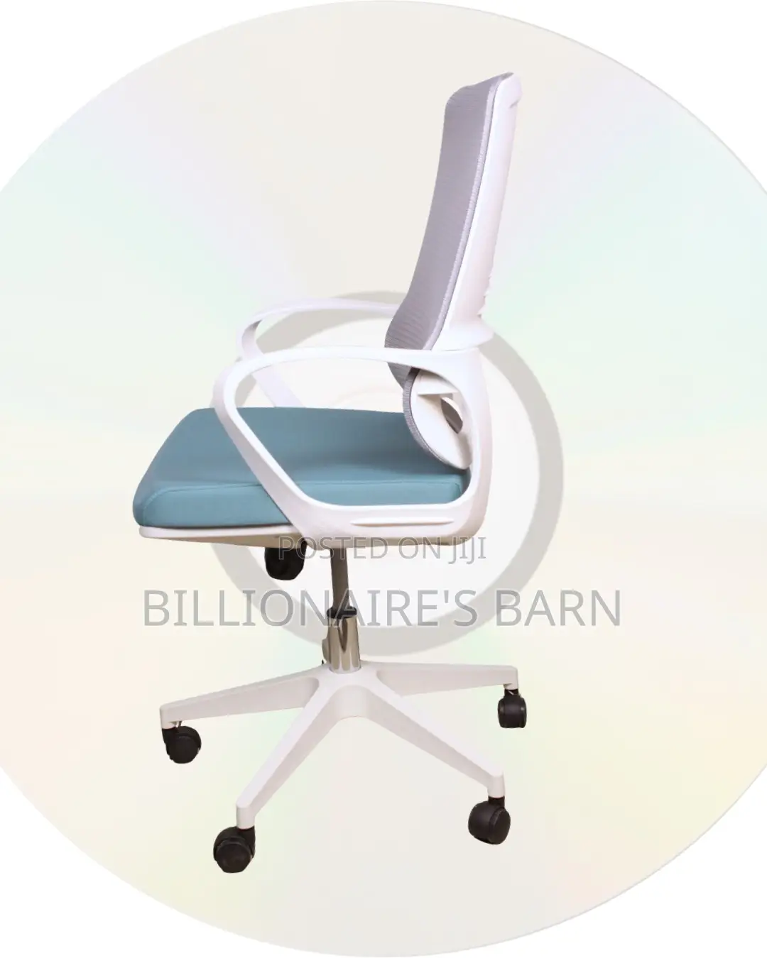 White Ergonomic Mesh Office Chair | Minimal Nylon Castors