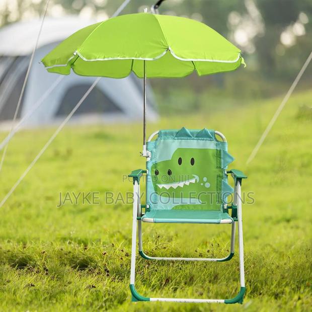 Kids Folding Camping Chair With Umbrella – Portable Uv Safe - thumbnail 5